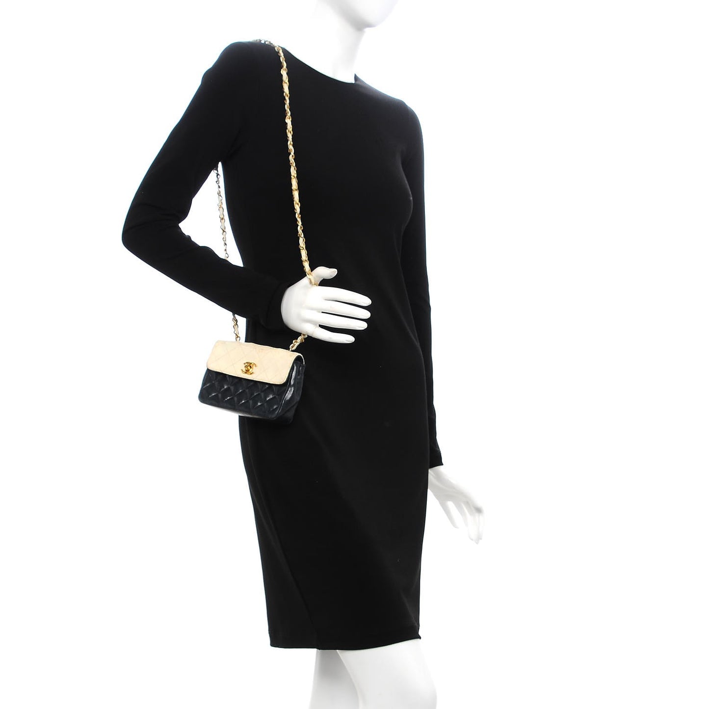 Lambskin Quilted Bicolor Extra Mini Flap Navy White