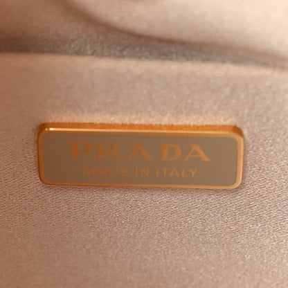 Prada Satin Crystal Cleo Adjustable Strap Shoulder Bag Platino 6 of 10