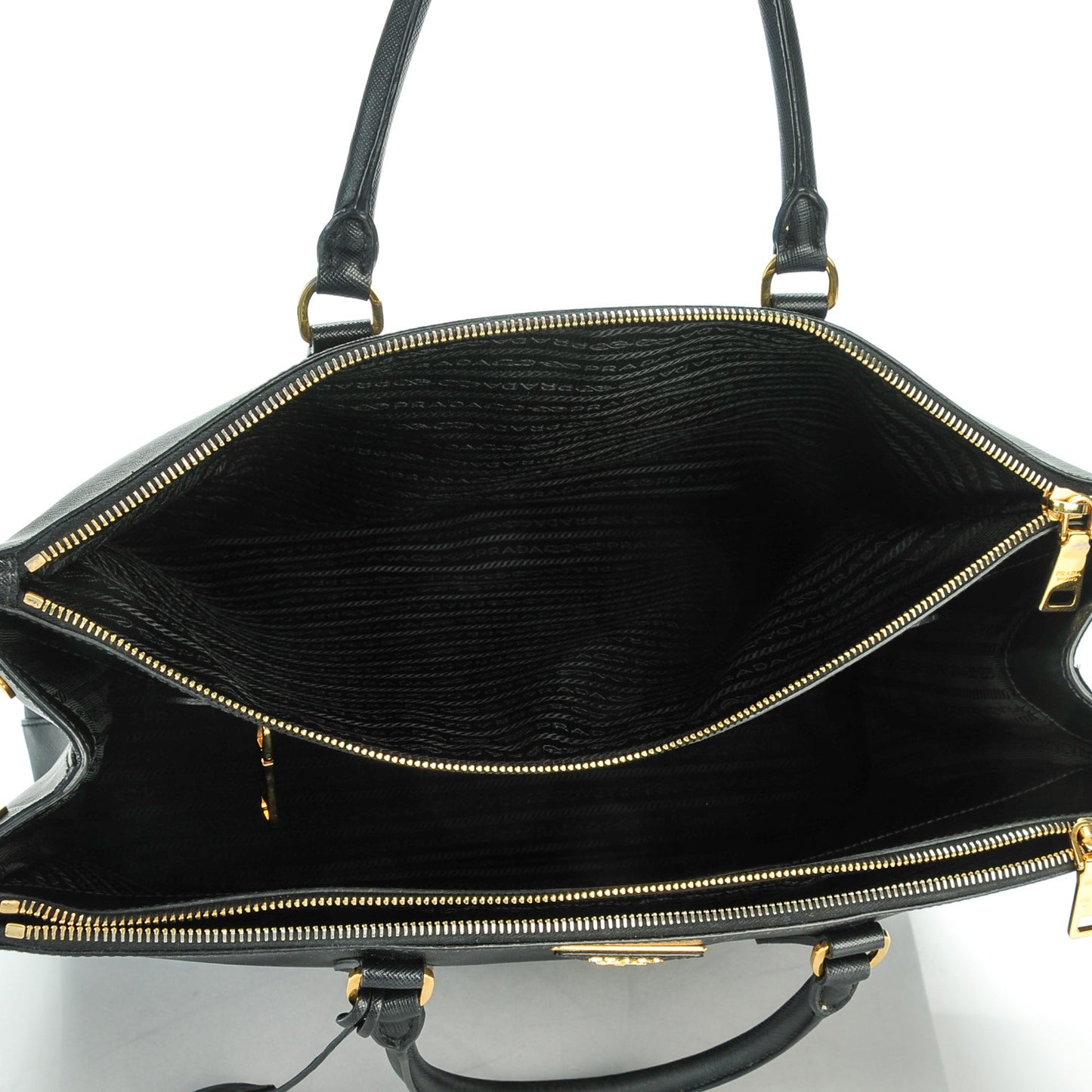 Saffiano Lux Extra Large Galleria Double Zip Tote Black