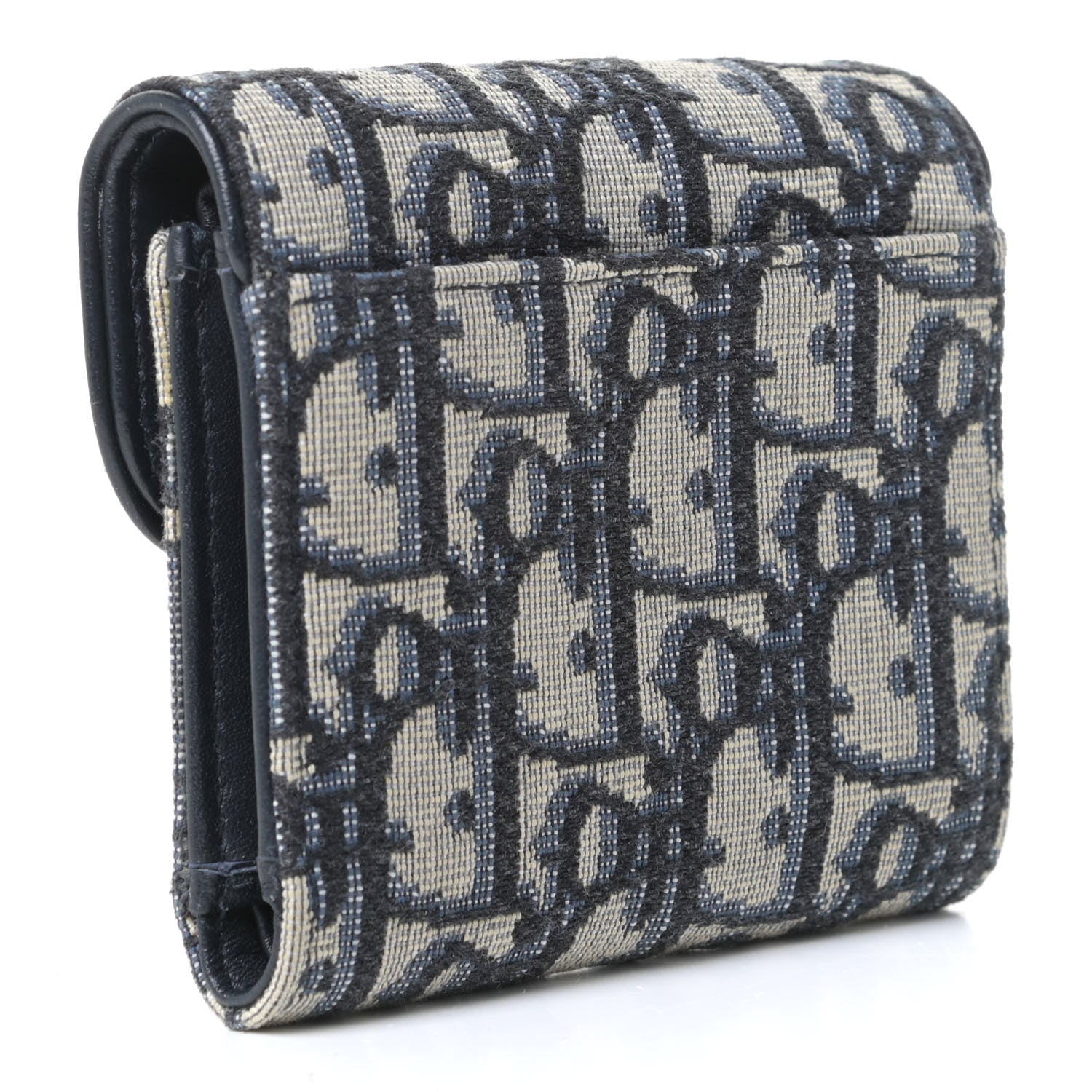 Christian Dior Oblique Saddle Lotus Wallet Blue 2 of 9