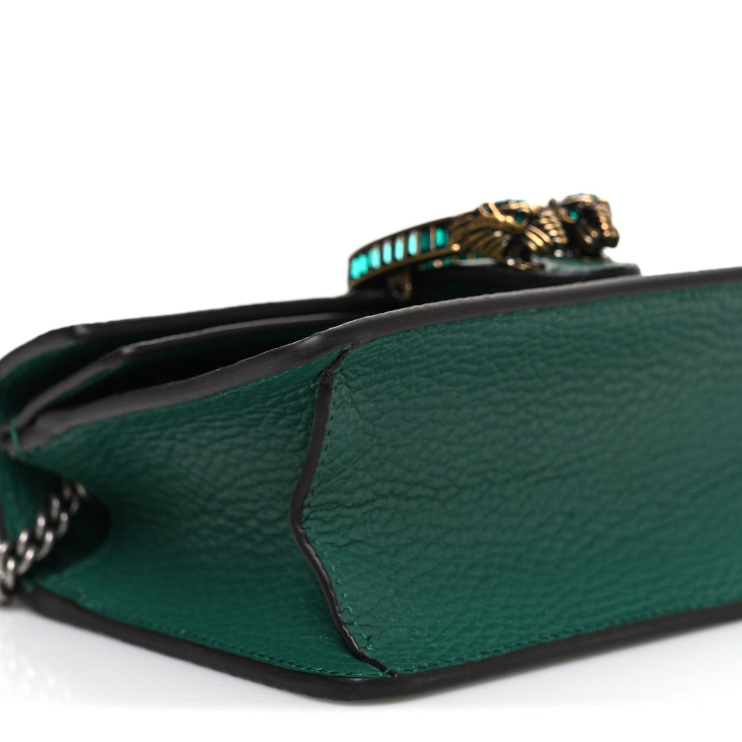 Dollar Calfskin Crystal Mini Dionysus Top Handle Bag Emerald