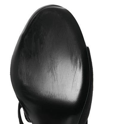 Hermes Suede Goatskin Satin Cute Sandals 39 Black 10 of 11