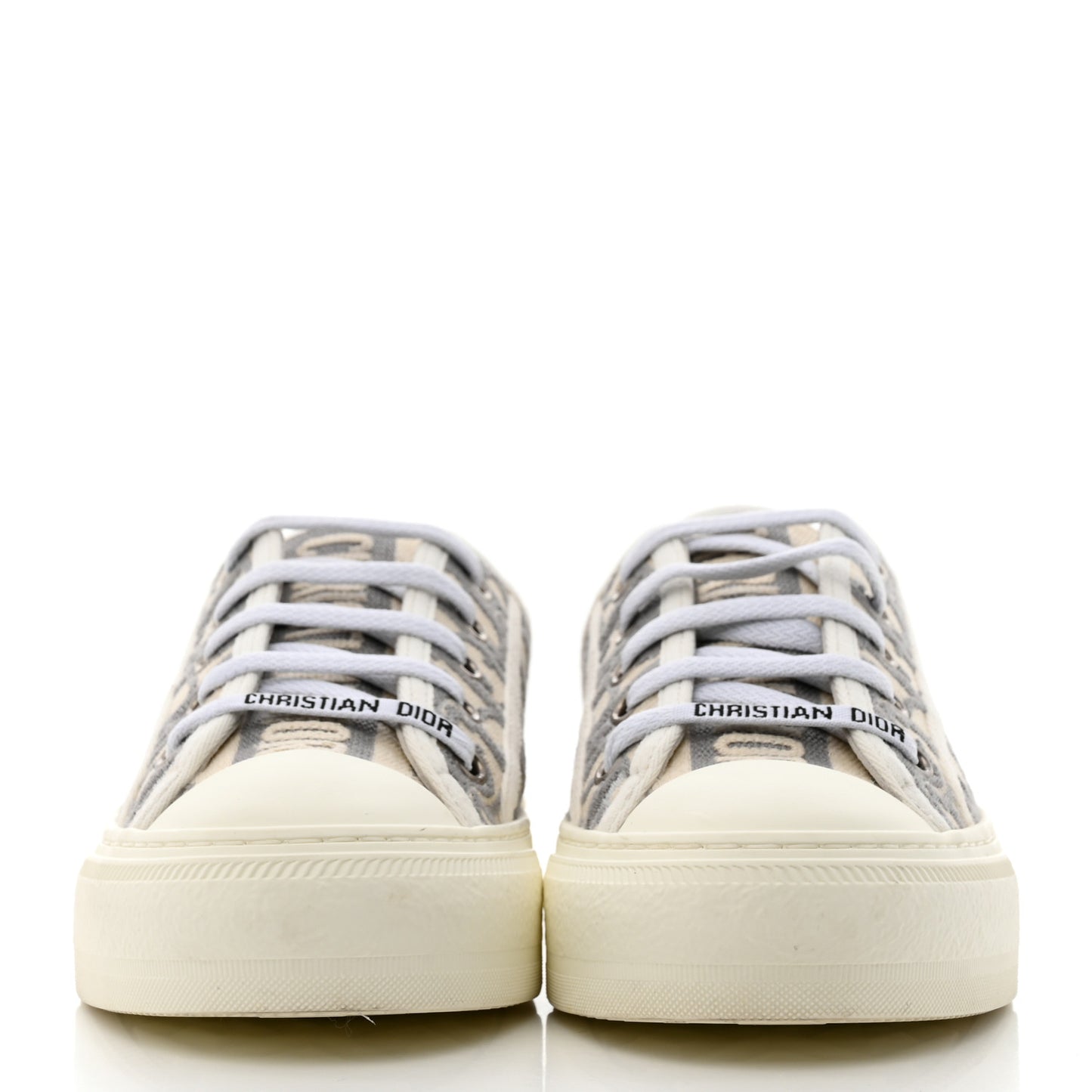 Canvas Oblique Walk'N'Dior Low Top Sneakers 35 Grey Stone
