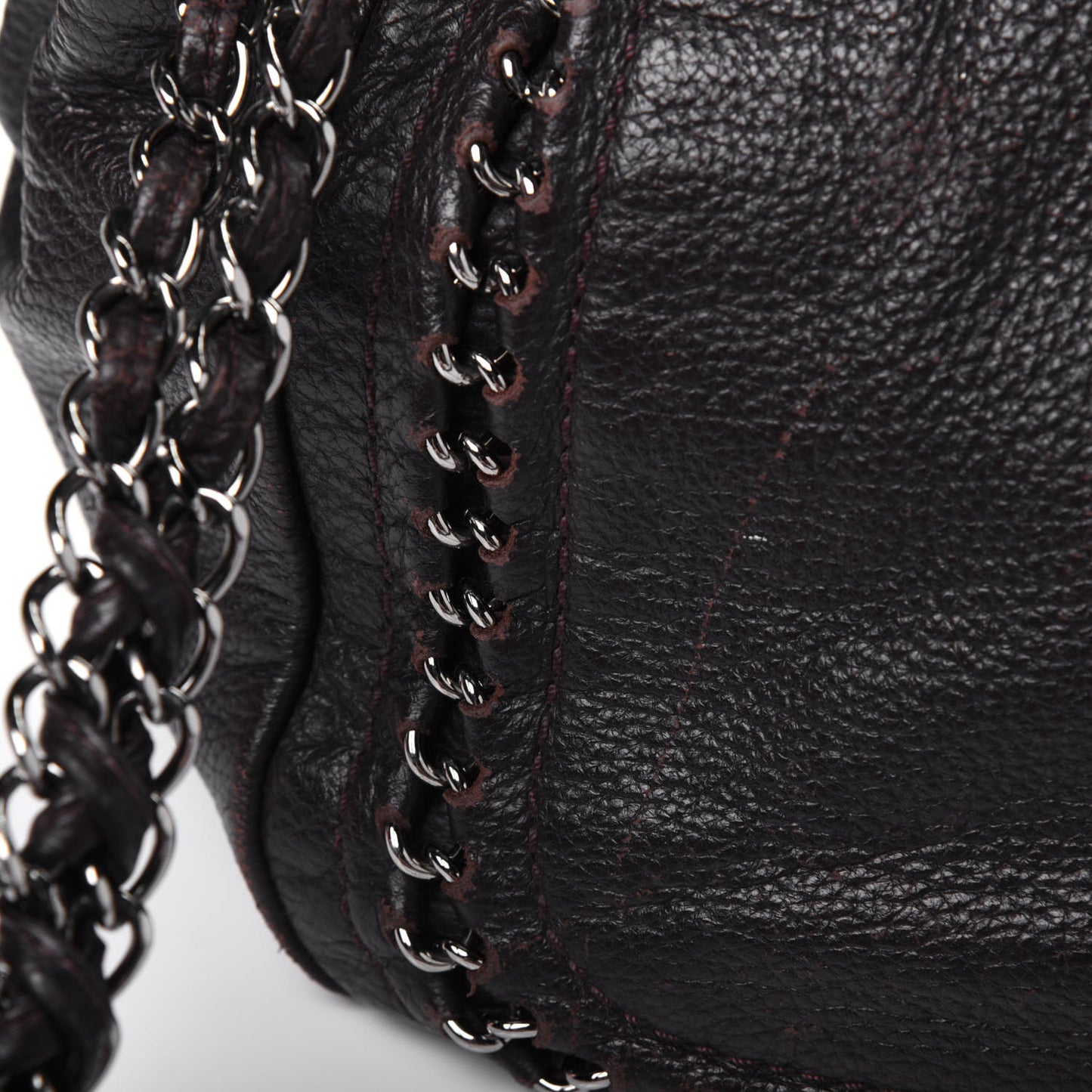 Metallic Deerskin Luxe Ligne Flap Black