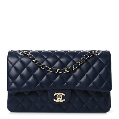 Chanel Lambskin Quilted Medium Double Flap Navy 1 of 12