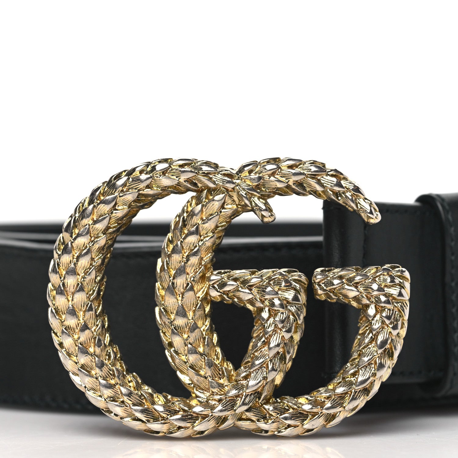Gucci Moon Calfskin Scales Double G 40mm Belt 90 36 Black 2 of 6