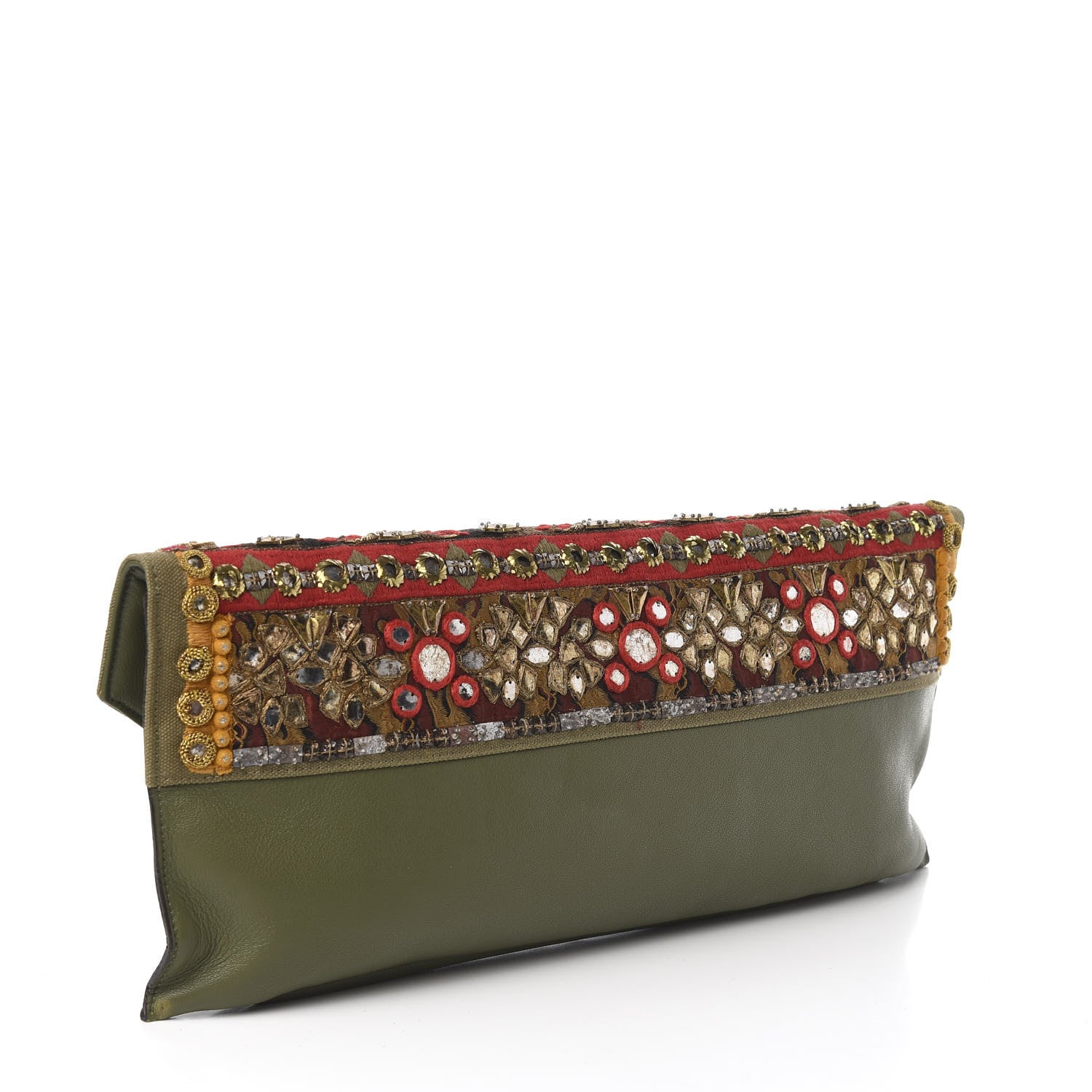Alexander McQueen Embroidered Padlock Skull Clutch Multicolor 2 of 9