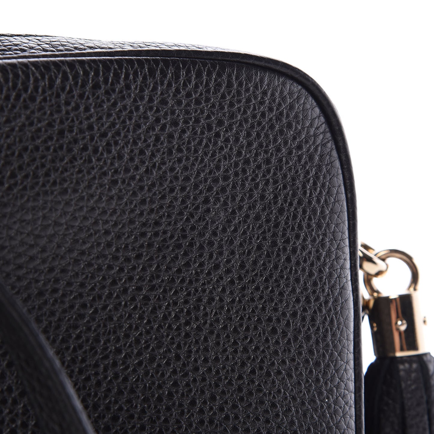 Pebbled Calfskin Small Soho Disco Bag Black
