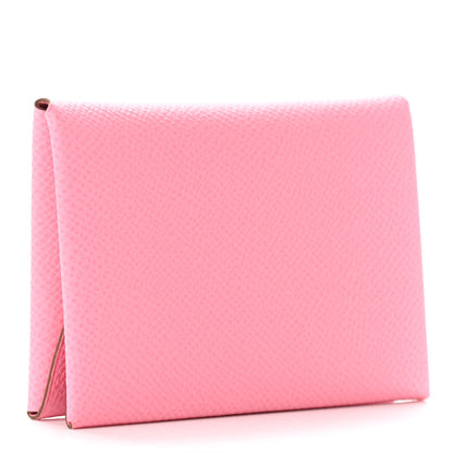 Hermes Epsom Calvi Duo Card Case Rose Confetti 3 of 7
