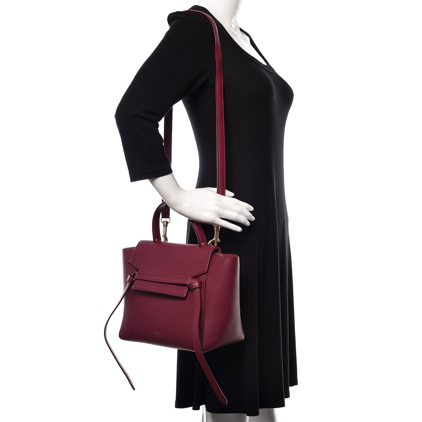 Grained Calfskin Micro Belt Bag Plum