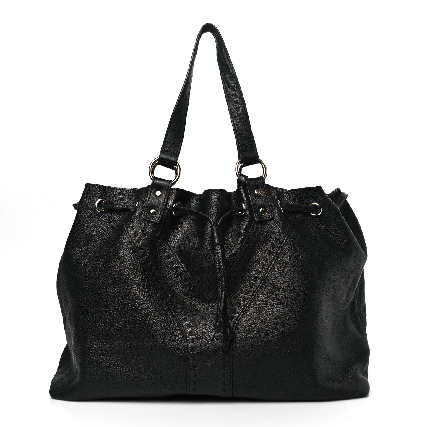 Calfskin Reversible Double Sac Y Tote Gold Black