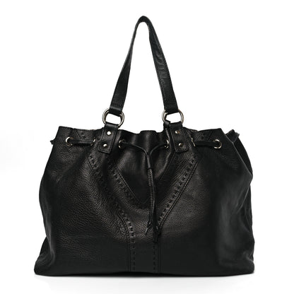 Saint Laurent Calfskin Reversible Double Sac Y Tote Gold Black 10 of 16