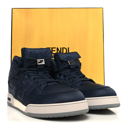 Fendi Nylon Mens Baguette Match High Top Sneakers 12 Blue Grey 9 of 9