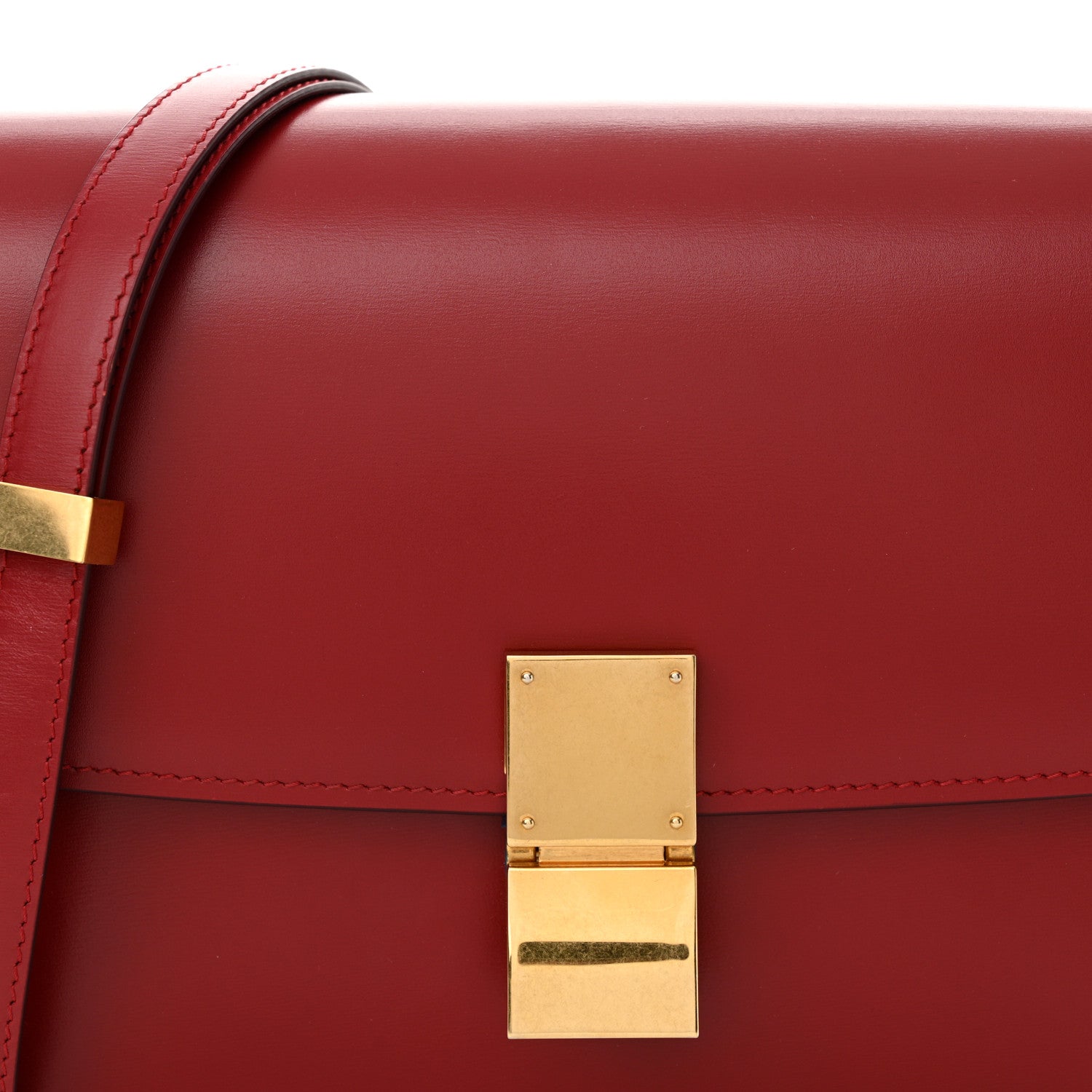 Celine Box Calfskin Medium Classic Box Flap Bag Red 8 of 12
