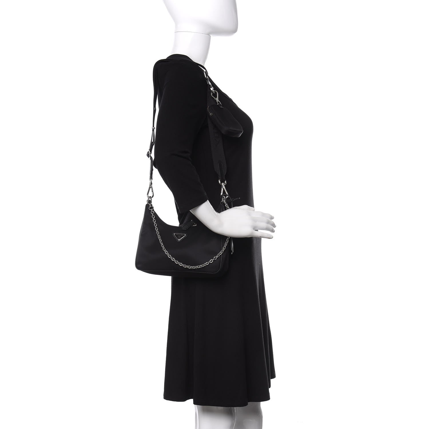 Prada Nylon Re-Edition 2005 Shoulder Bag Black 2 of 10