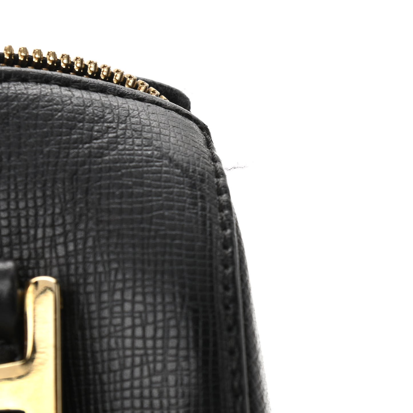 Grained Calfskin Studded Boston Bag Black