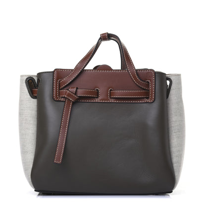 Loewe Calfskin Linen Mini Lazo Tote Khaki Green 1 of 14