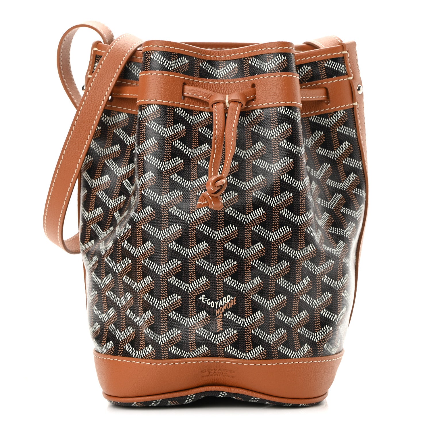 product image of GOYARD Goyardine Petit Flot Bucket Bag PM Black Gold FASHIONPHILE