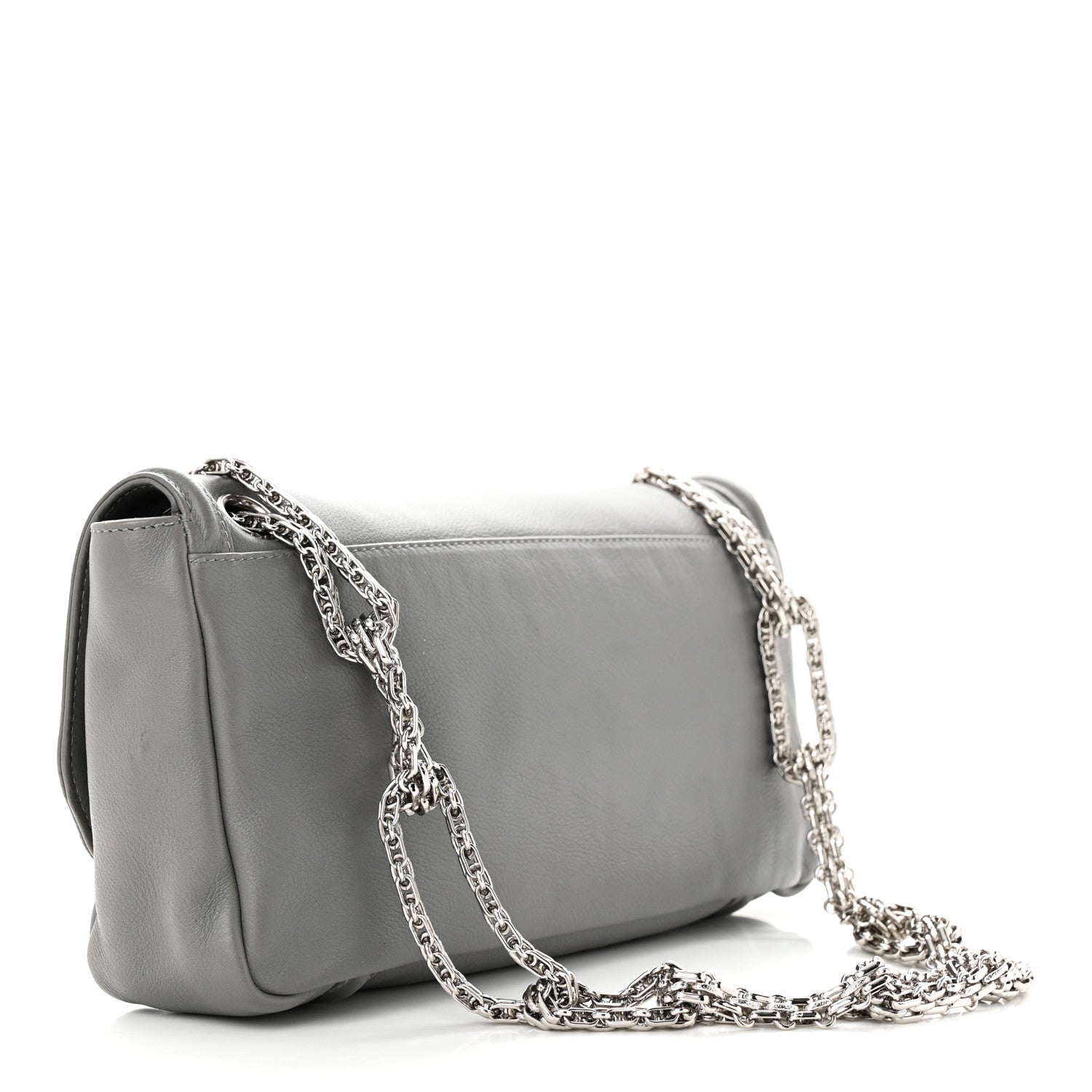 Chanel Grained Calfskin Mademoiselle Lock Bijoux Chain Flap Grey 3 of 12