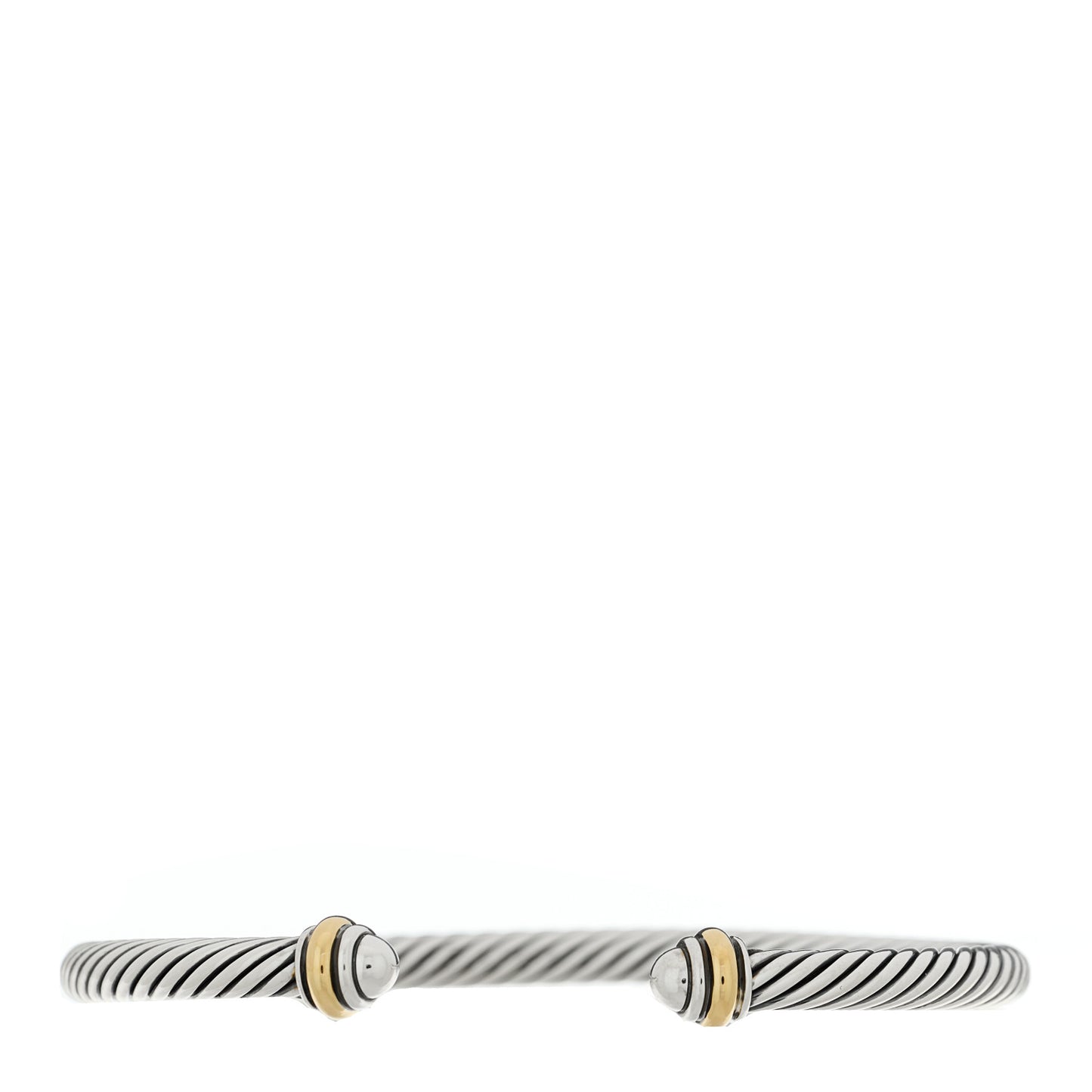 Sterling Silver 18K Yellow Gold 4mm Cable Classics Bracelet