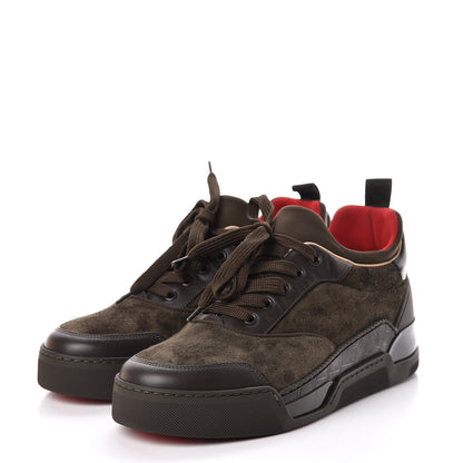Christian Louboutin Calfskin Neoprene Veau Velours Mens Aurelien Flat Sneakers 40 Tyrol 3 of 9