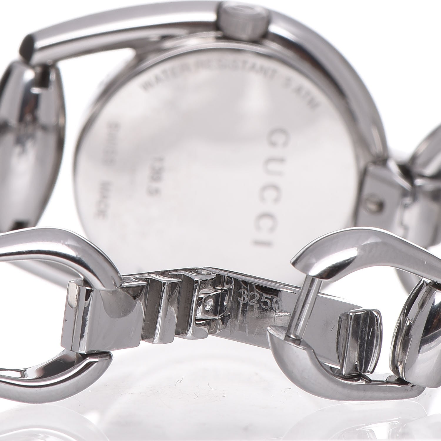 Gucci Stainless Steel Diamond Pave Mother of Pearl 28mm Horsebit Quartz Watch 6 of 7