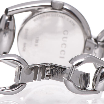 Gucci Stainless Steel Diamond Pave Mother of Pearl 28mm Horsebit Quartz Watch 6 of 7