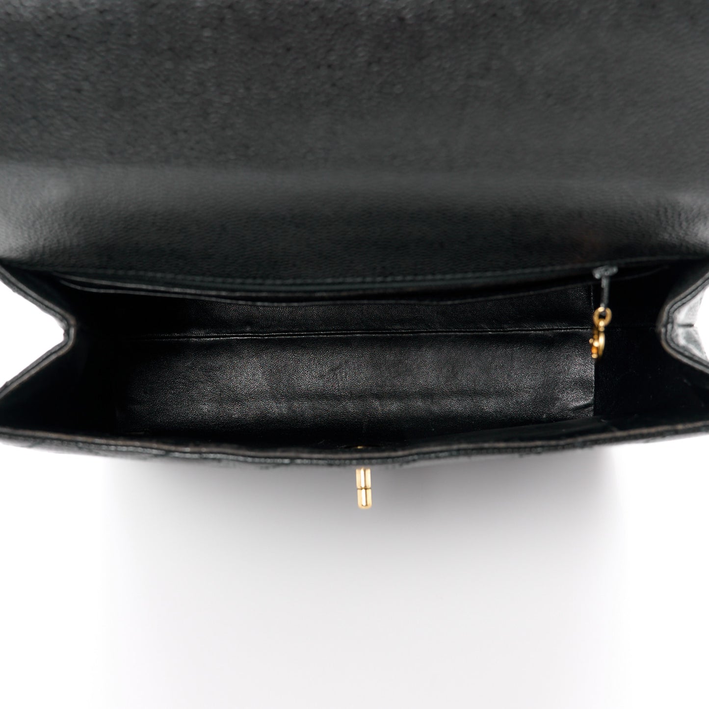 Caviar Quilted Jumbo Kelly Flap Black