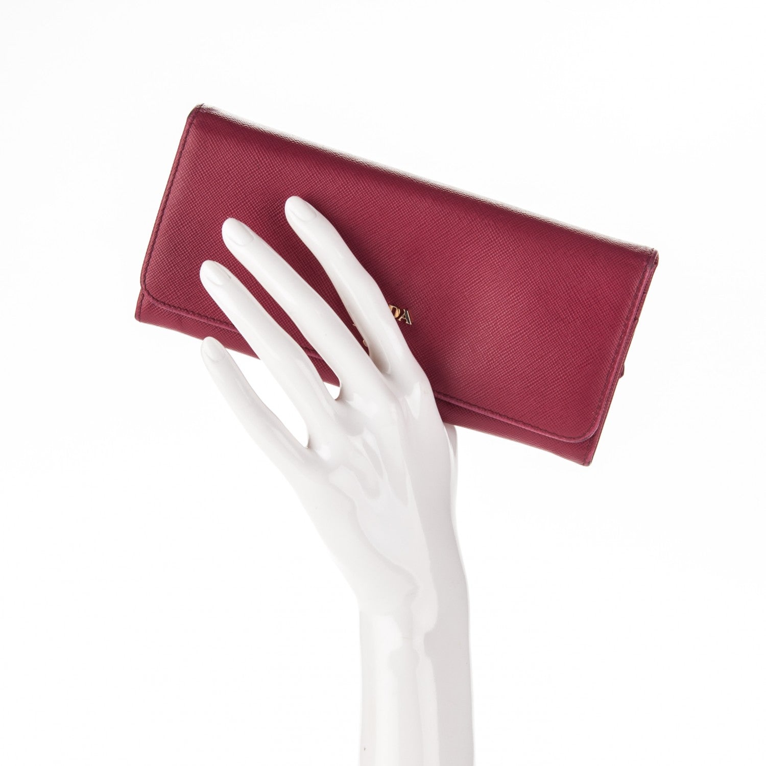 Prada Saffiano Metal Continental Flap Wallet 2 of 9