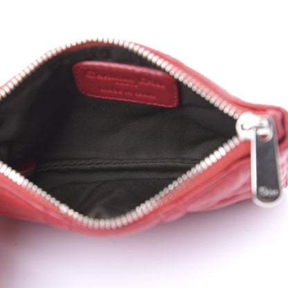 Christian Dior Lambskin Cannage Pouch Red 5 of 12