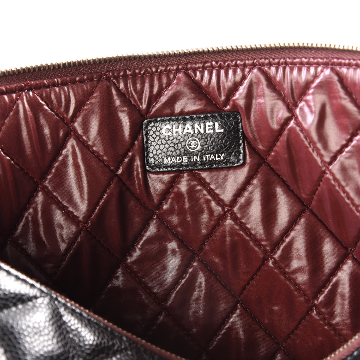 Chanel Caviar Quilted Large Cosmetic Case Black 7 of 10