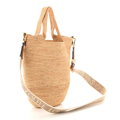 Loewe Raffia Mini Slit Tote Bag Natural Tan 3 of 10