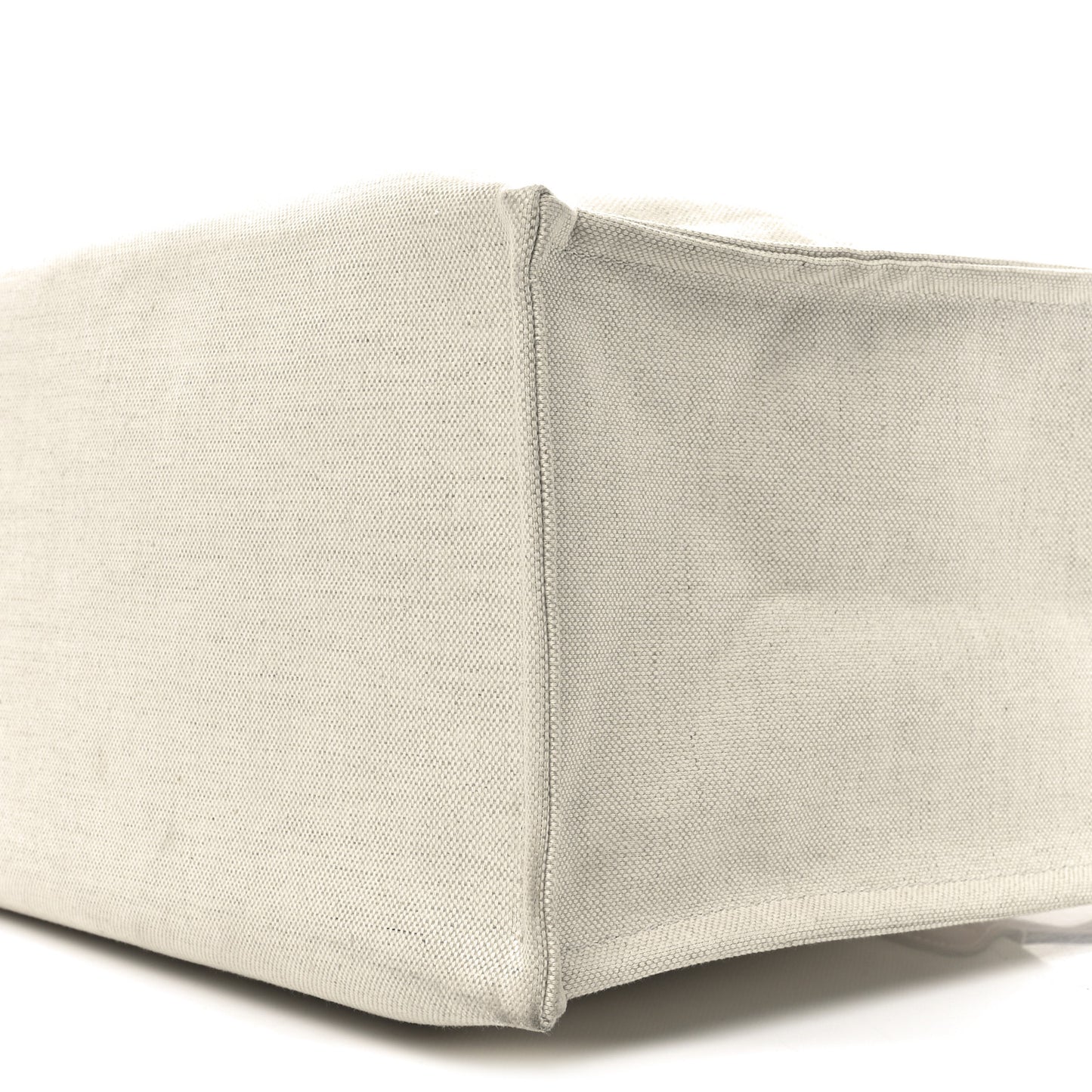 Canvas Calfskin Logo Print Large Tote Bag Brown