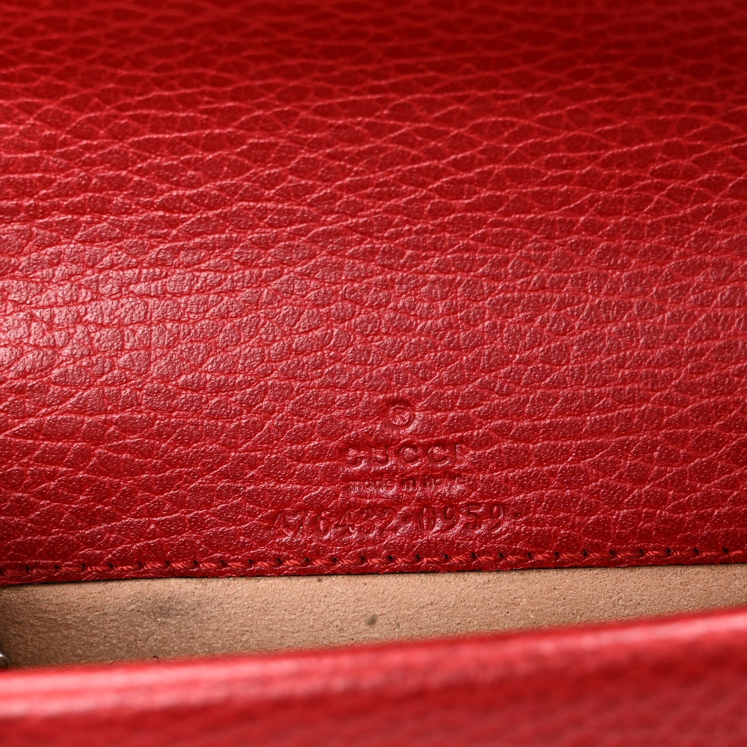 Gucci Dollar Calfskin Swarovski Crystal Small Dionysus Shoulder Bag Hibiscus Red 6 of 9