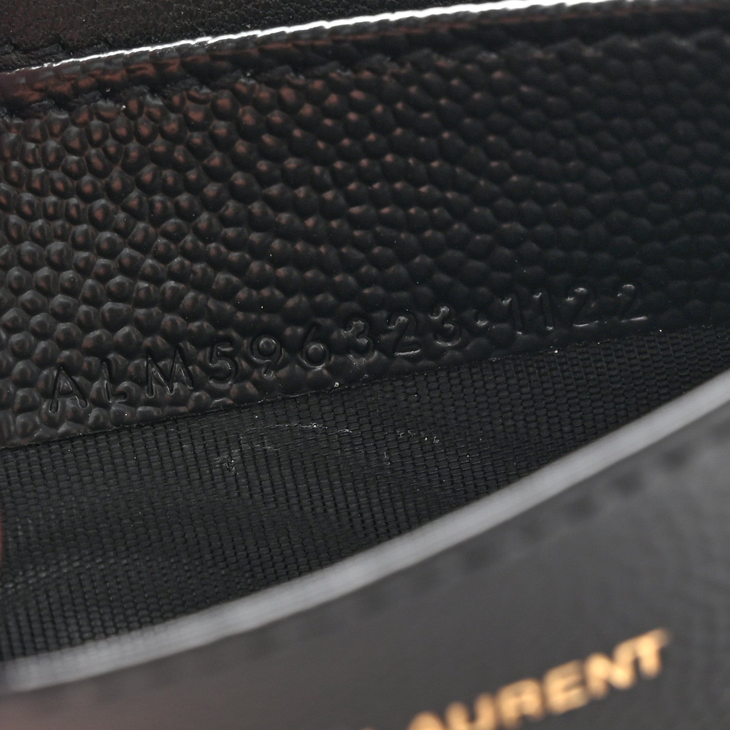 Saint Laurent Grain De Poudre Matelasse Chevron Monogram Flap Card Case Black 9 of 12