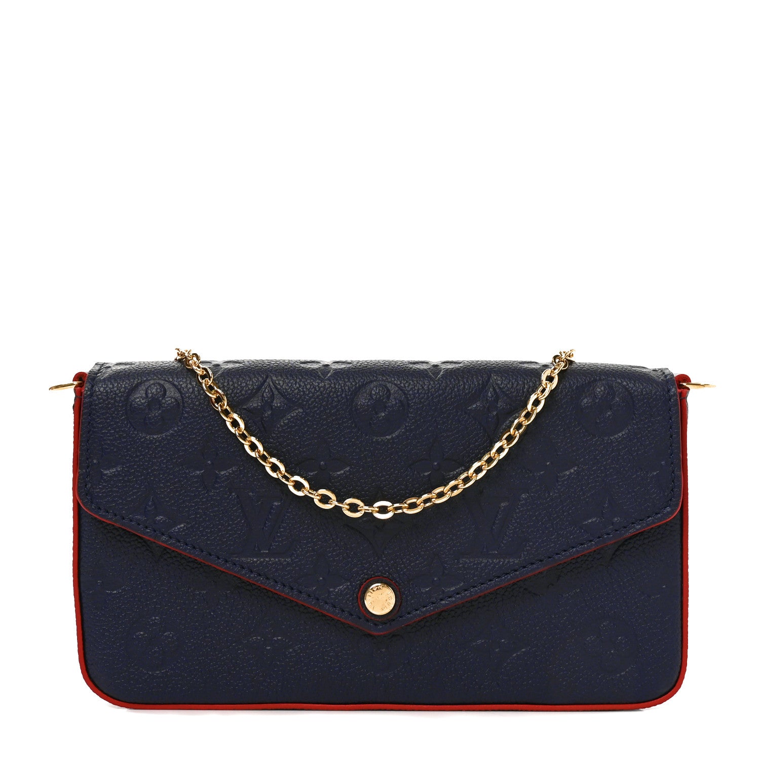 Louis Vuitton Empreinte Pochette Felicie Chain Wallet Marine Rouge 1 of 10