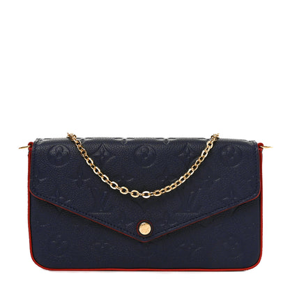 Louis Vuitton Empreinte Pochette Felicie Chain Wallet Marine Rouge 1 of 10