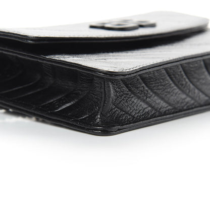 Balenciaga Shiny Goatskin Logo Embossed Monochrome BB Wallet On Chain Black 9 of 11