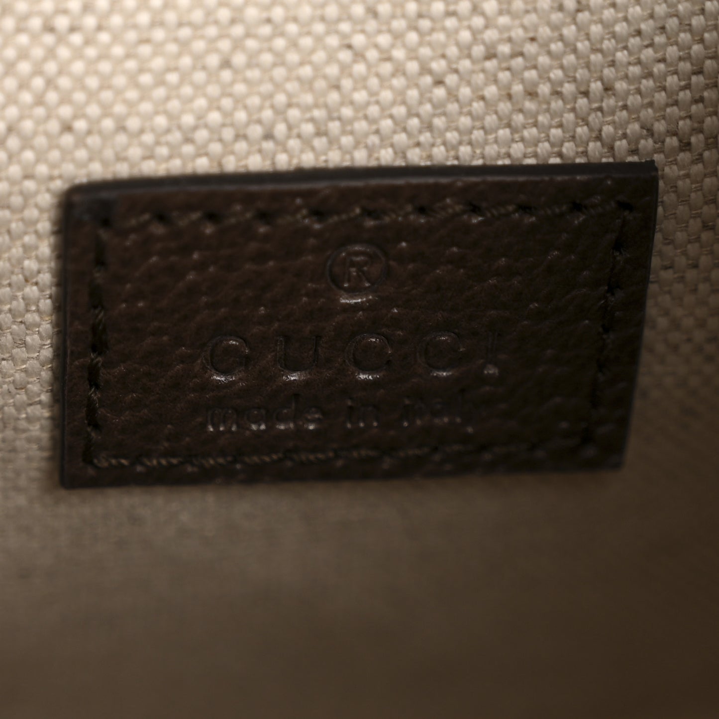GG Supreme Monogram Textured Dollar Calfskin Web Mini Ophidia Chain Drawstring Backpack Beige Brown