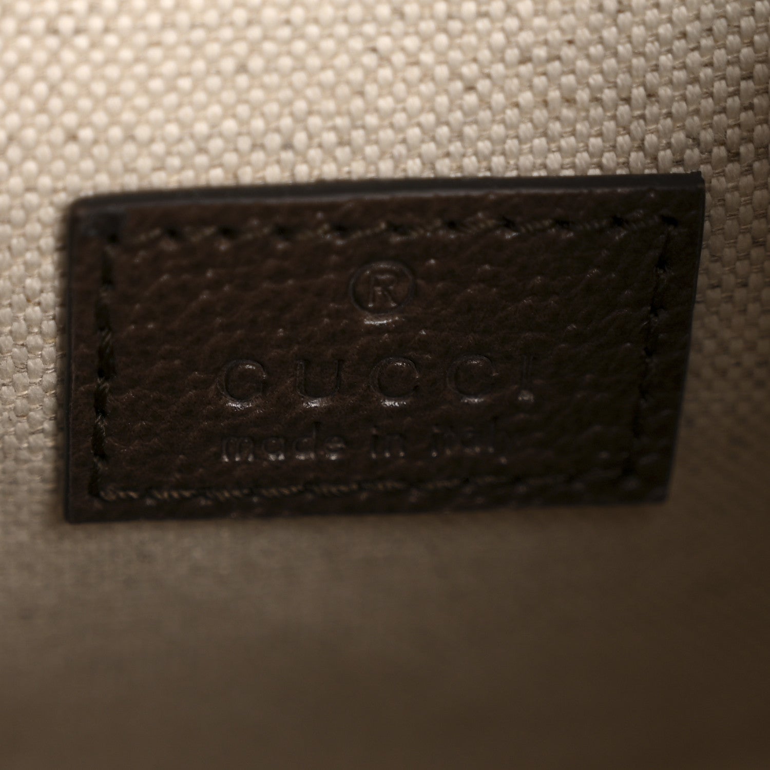 Gucci GG Supreme Monogram Textured Dollar Calfskin Web Mini Ophidia Chain Drawstring Backpack Beige Brown 6 of 11