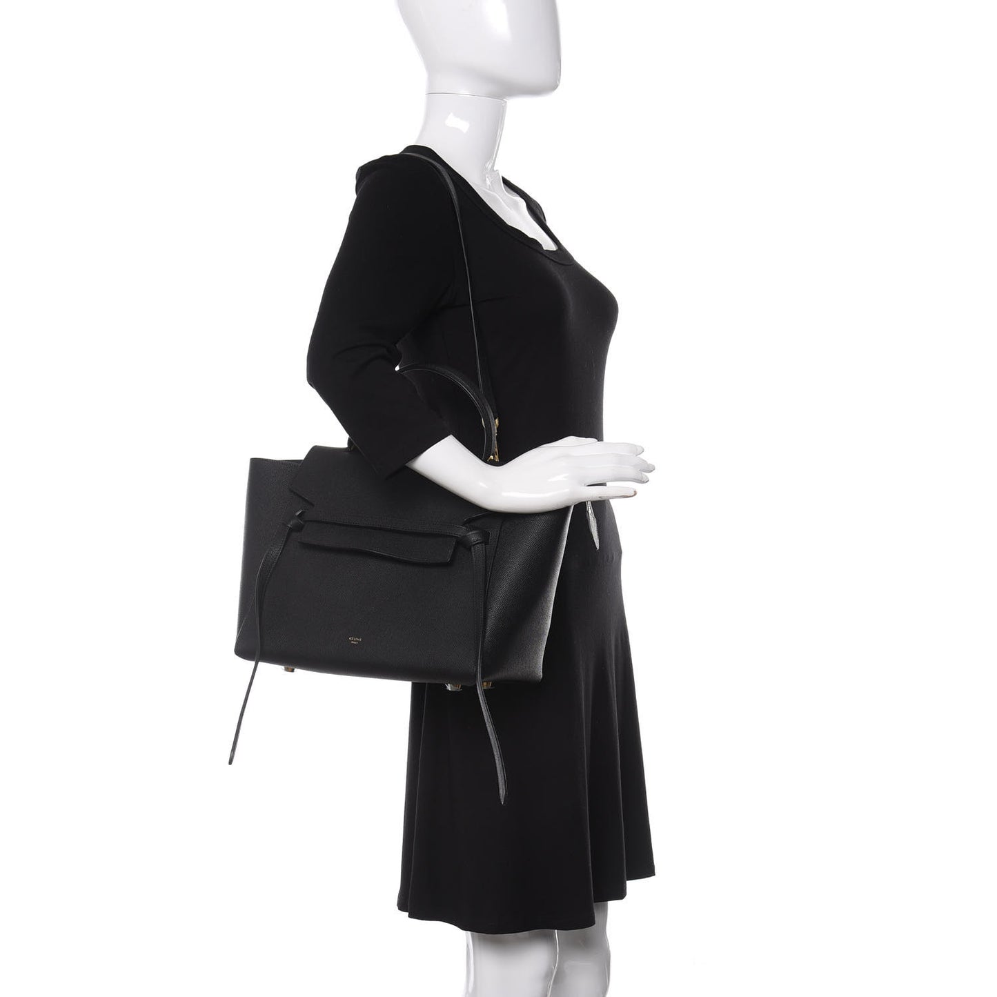 Grained Calfskin Mini Belt Bag Black
