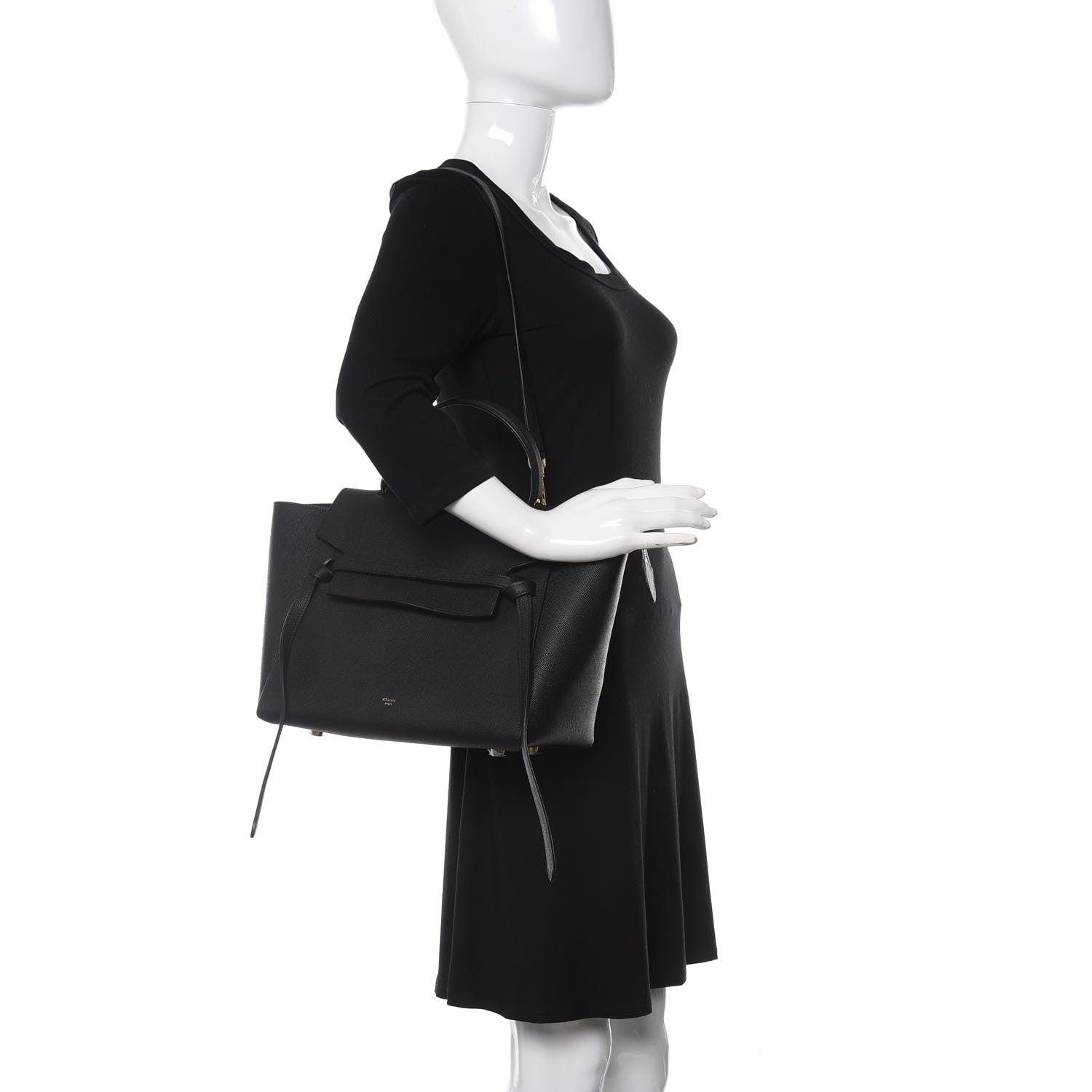 Celine Grained Calfskin Mini Belt Bag Black 2 of 9