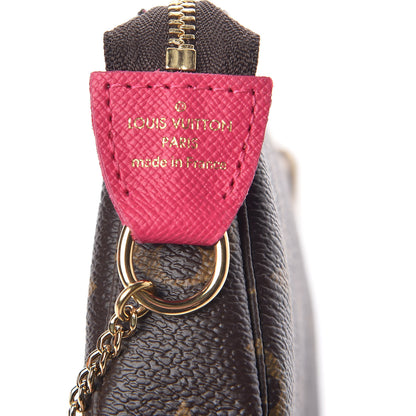 Louis Vuitton Monogram 2019 Christmas Animation Mini Courchevel Pochette Accessories Fuchsia 6 of 8