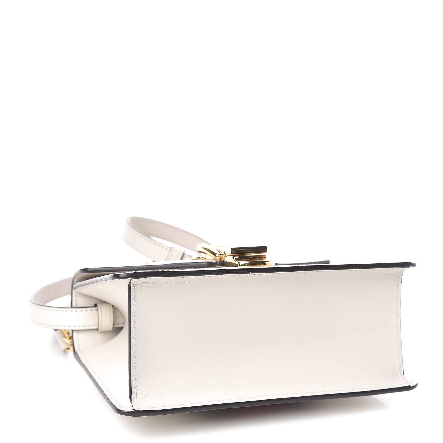 Gucci Calfskin Mini Sylvie Top Handle Bag White 5 of 12