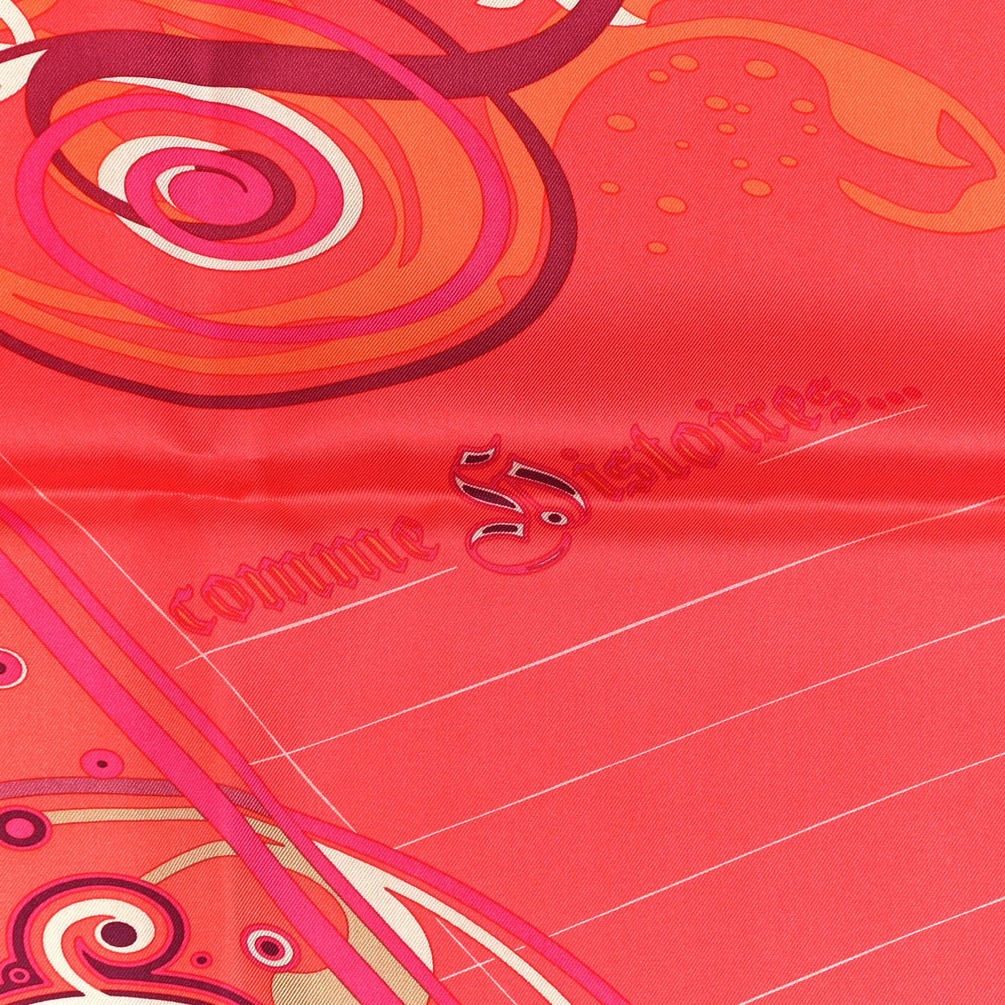 Silk Comme Histoires Scarf 90 Rouge Prune Orange