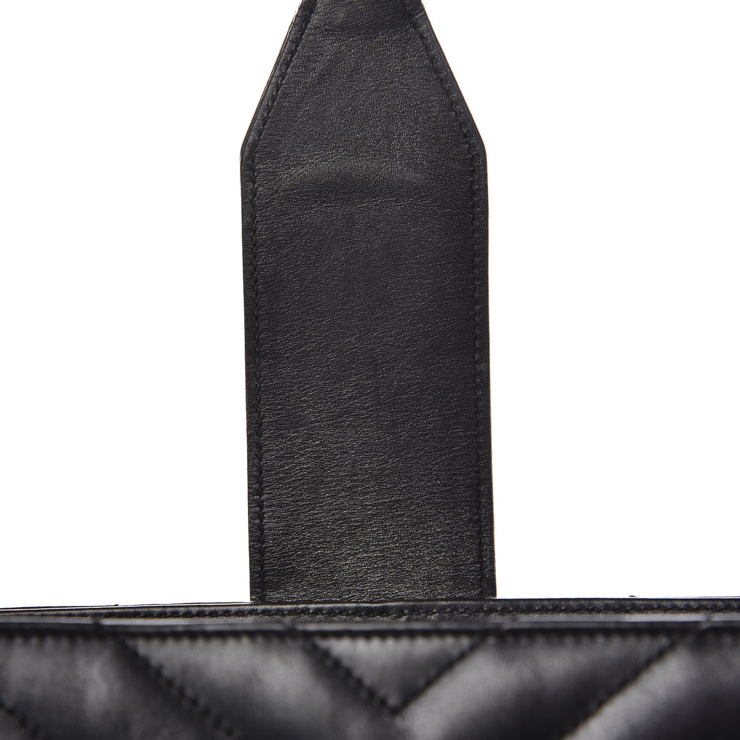 Lambskin Matelasse Chevron Monogram Shopping Bag Black
