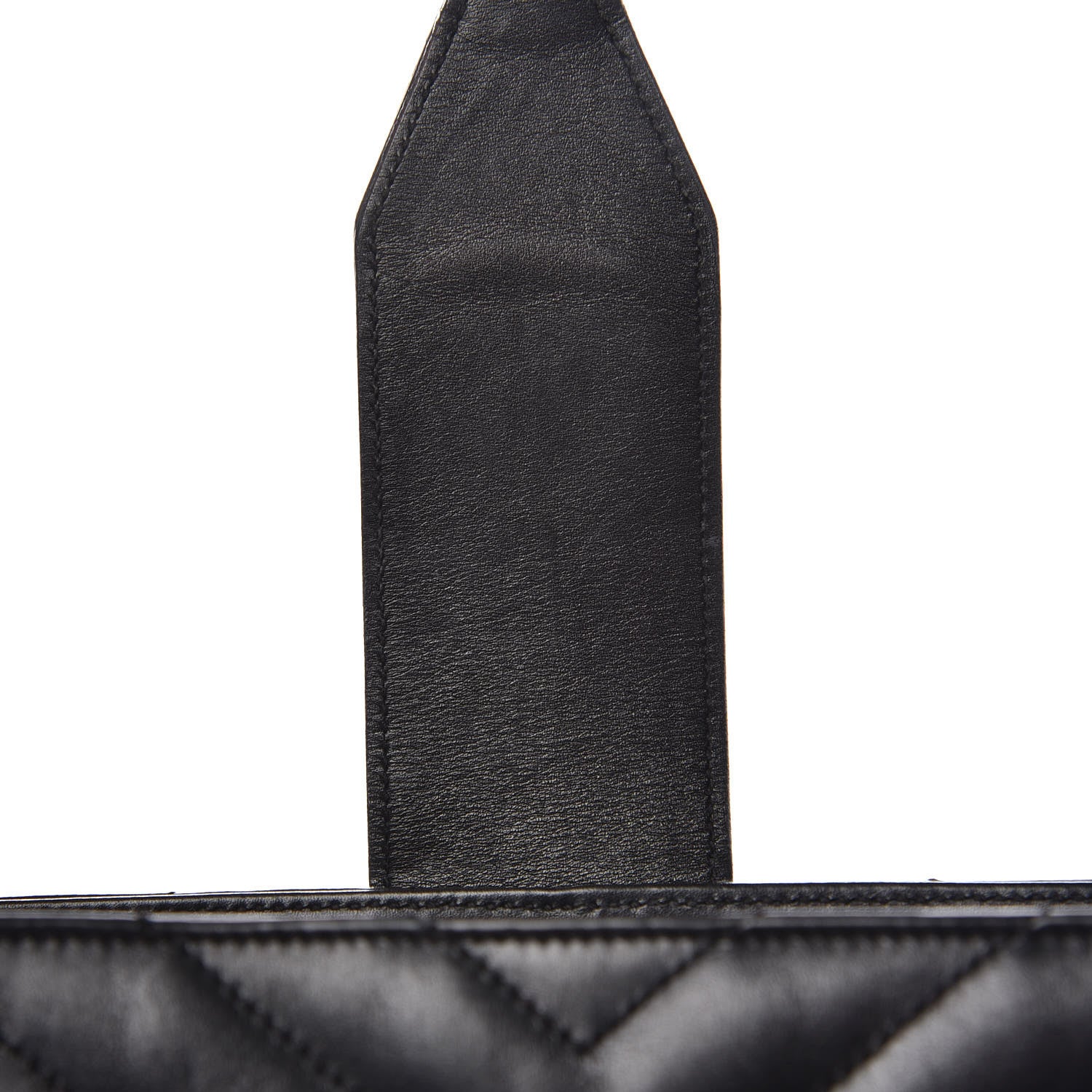 Saint Laurent Lambskin Matelasse Chevron Monogram Shopping Bag Black 13 of 16