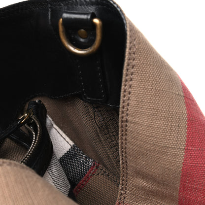 Burberry Canvas Mega Check Medium Ashby Hobo Black 8 of 13