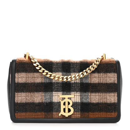 Burberry Check Cashmere Small Lola Bag Black 1 of 10