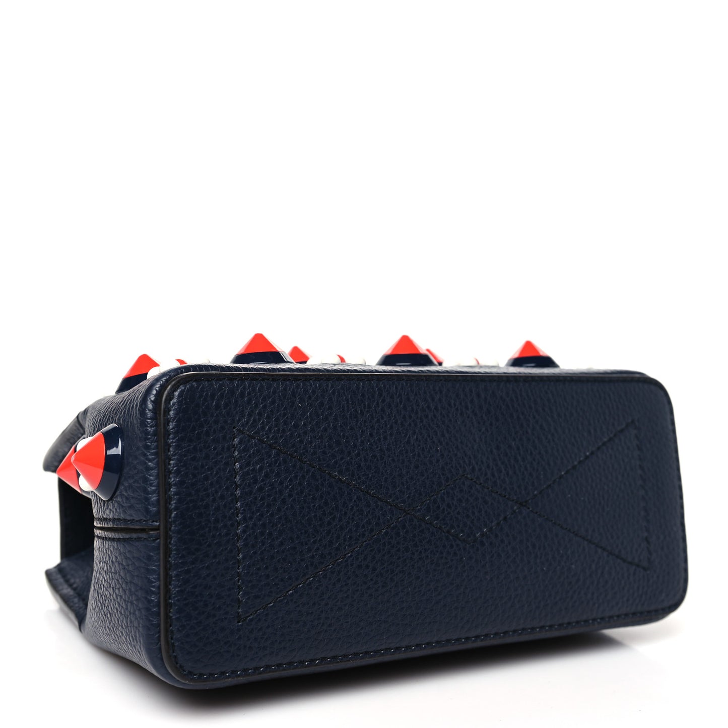 Grained Calfskin Studded Small Amberly Top Handle Crossbody Navy